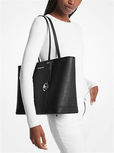 michael kors jet set travel sangria|Jet Set Large Saffiano Leather Tote Bag .